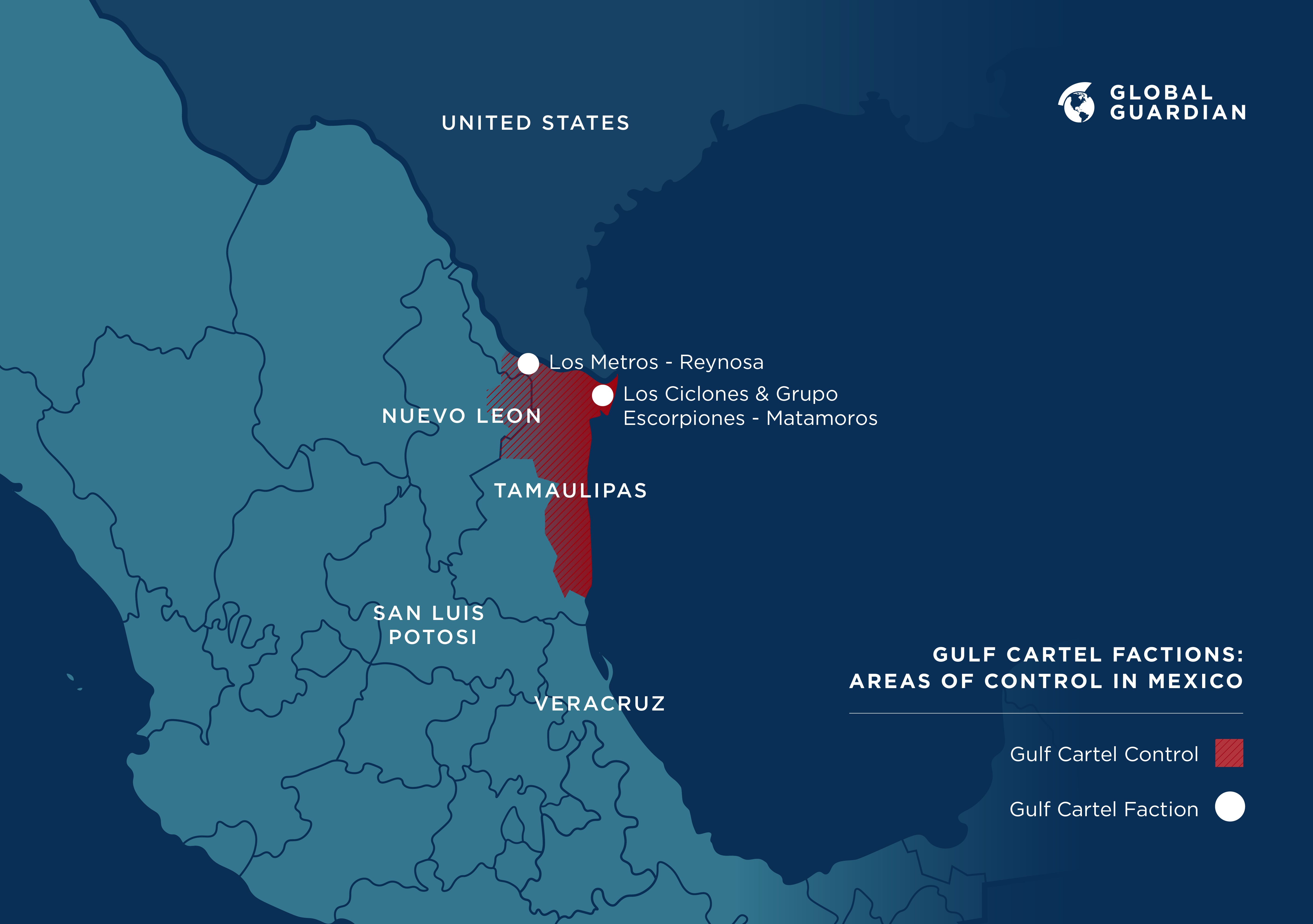 gulf cartel map areas of control in mexico